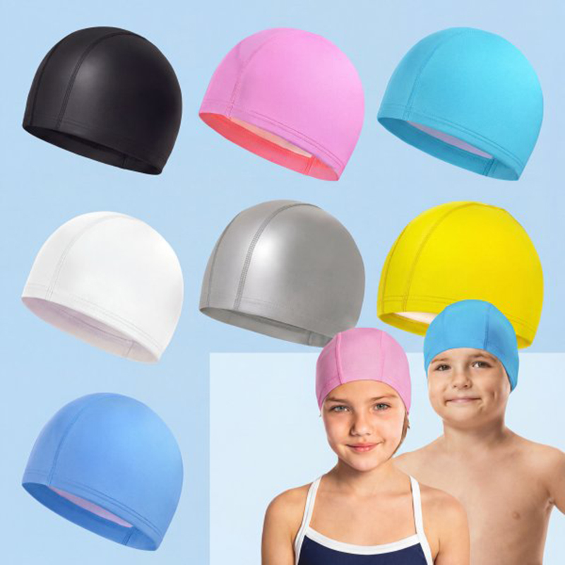 Aquatic Sports Cap - Waterproof PU Swimming Cap for Kids