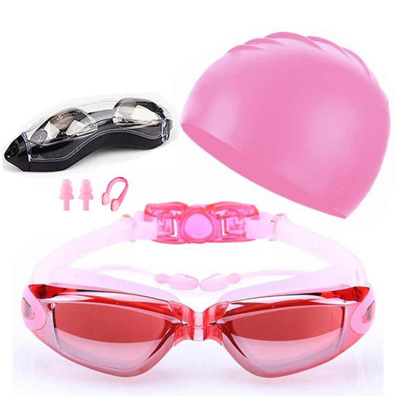 Aquatic Sports Cap - Adult Summer Swimming Goggles Set with