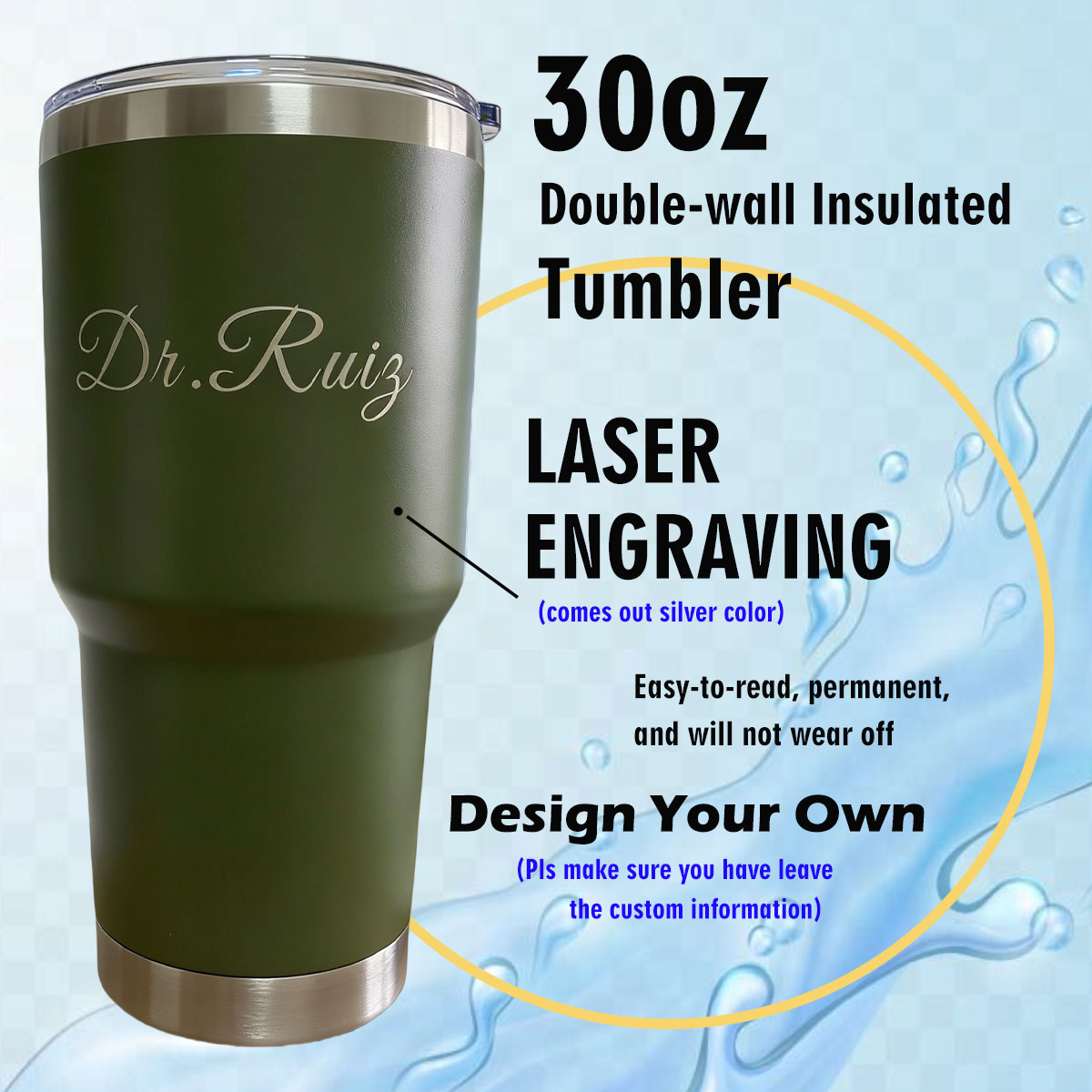 Custom Personalized 30 oz Vacu - Aquatic Gym ulasan dan harga
