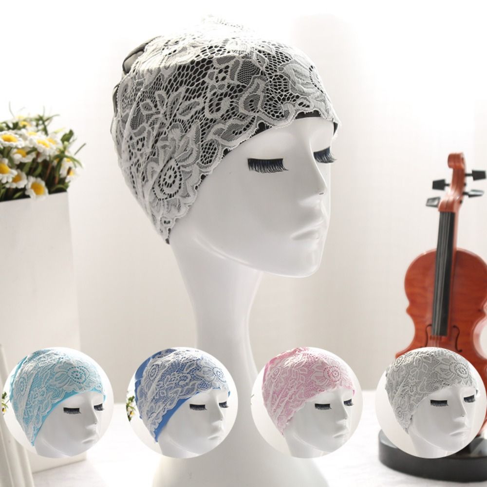 Fashion Protect Ears Lace Swim - Aquatic Sports Cap ulasan dan harga