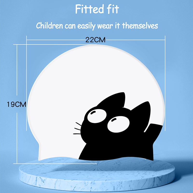 Cute Cat Swimming Cap For Long - Aquatic Sports Cap ulasan dan harga