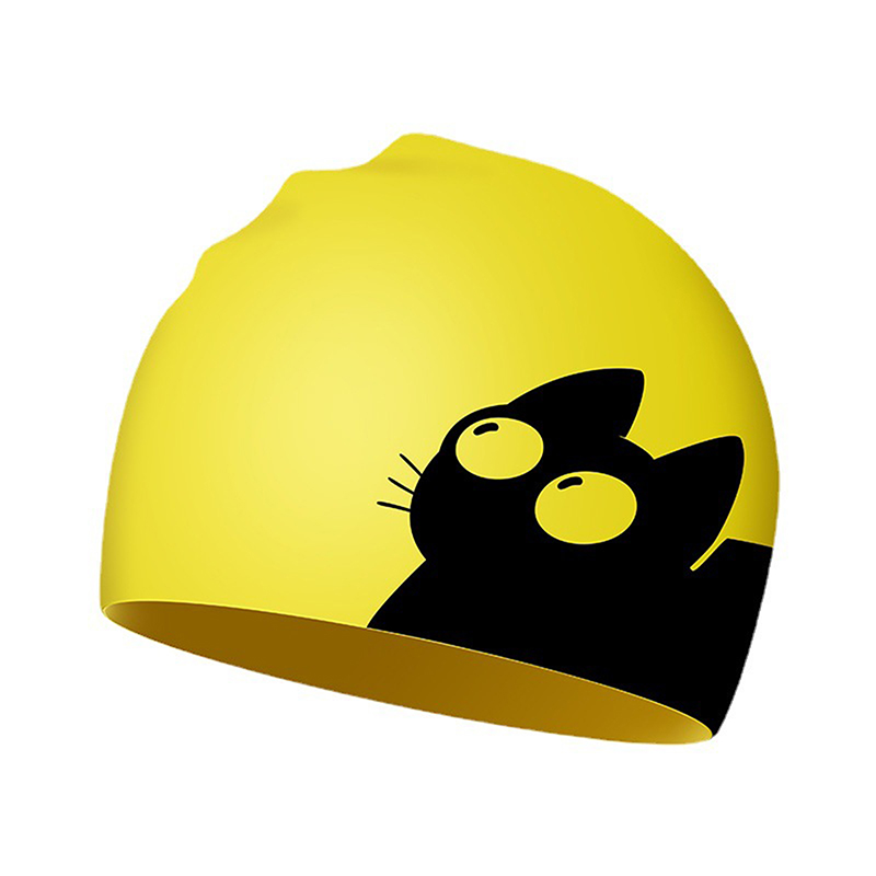Cute Cat Swimming Cap For Long - Aquatic Sports Cap ulasan dan harga