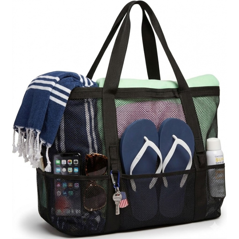 Oversized Mesh Beach Bag With  - Dry Bag Roll Top ulasan dan harga