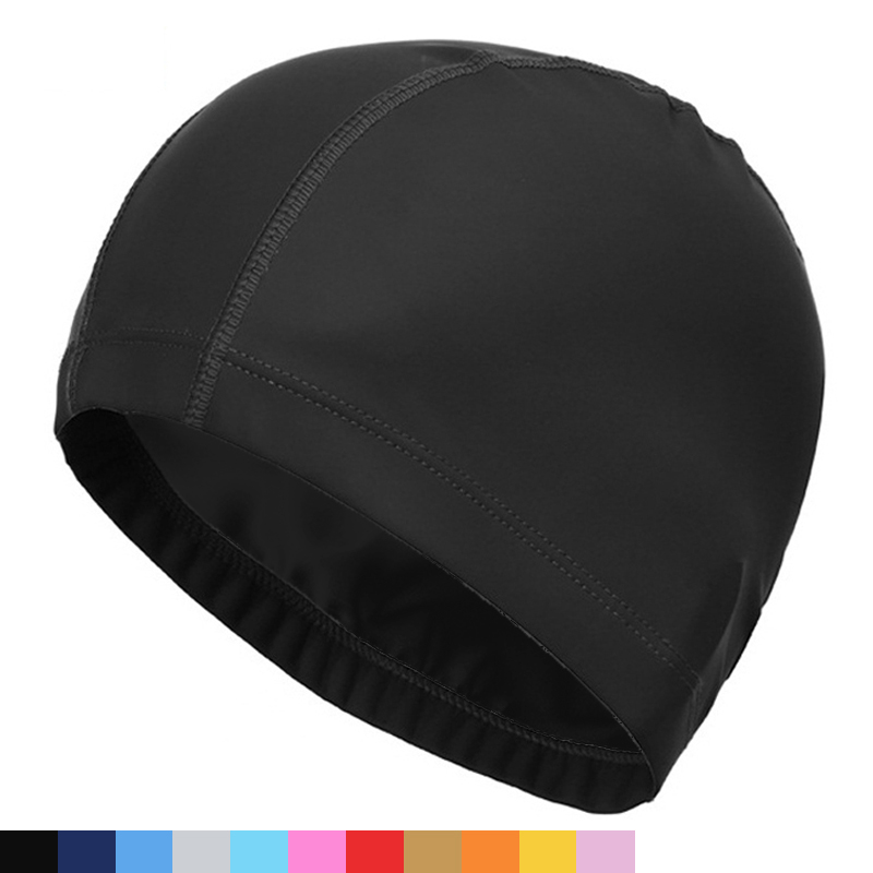 PU Fabric Swimming Cap Men Wom - Aquatic Sports Cap ulasan dan harga