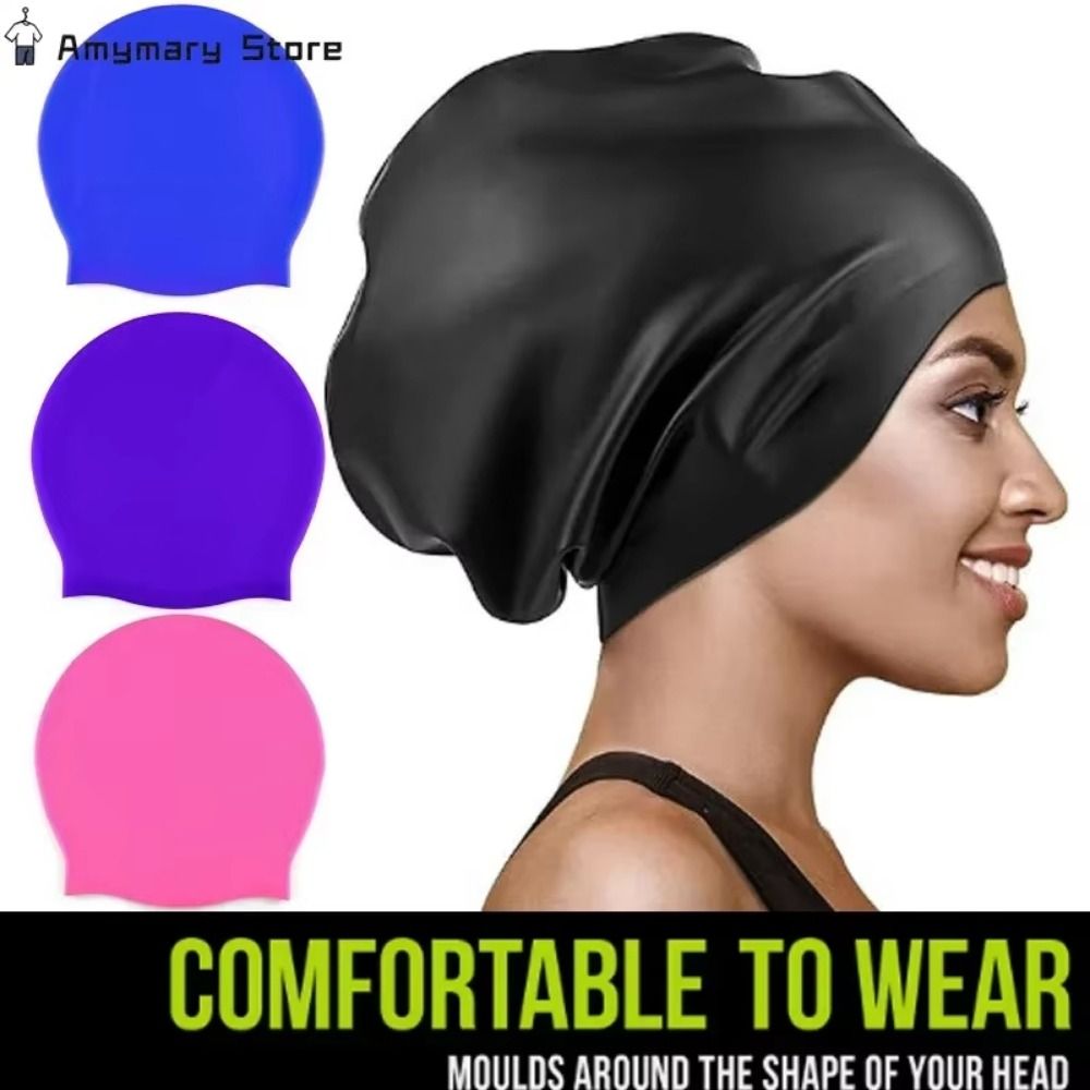 Elastic Silicone Swim Headgear - Aquatic Sports Cap ulasan dan harga