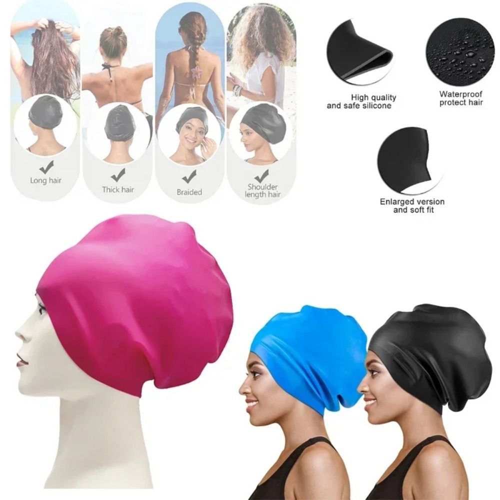 Elastic Silicone Swim Headgear - Aquatic Sports Cap ulasan dan harga
