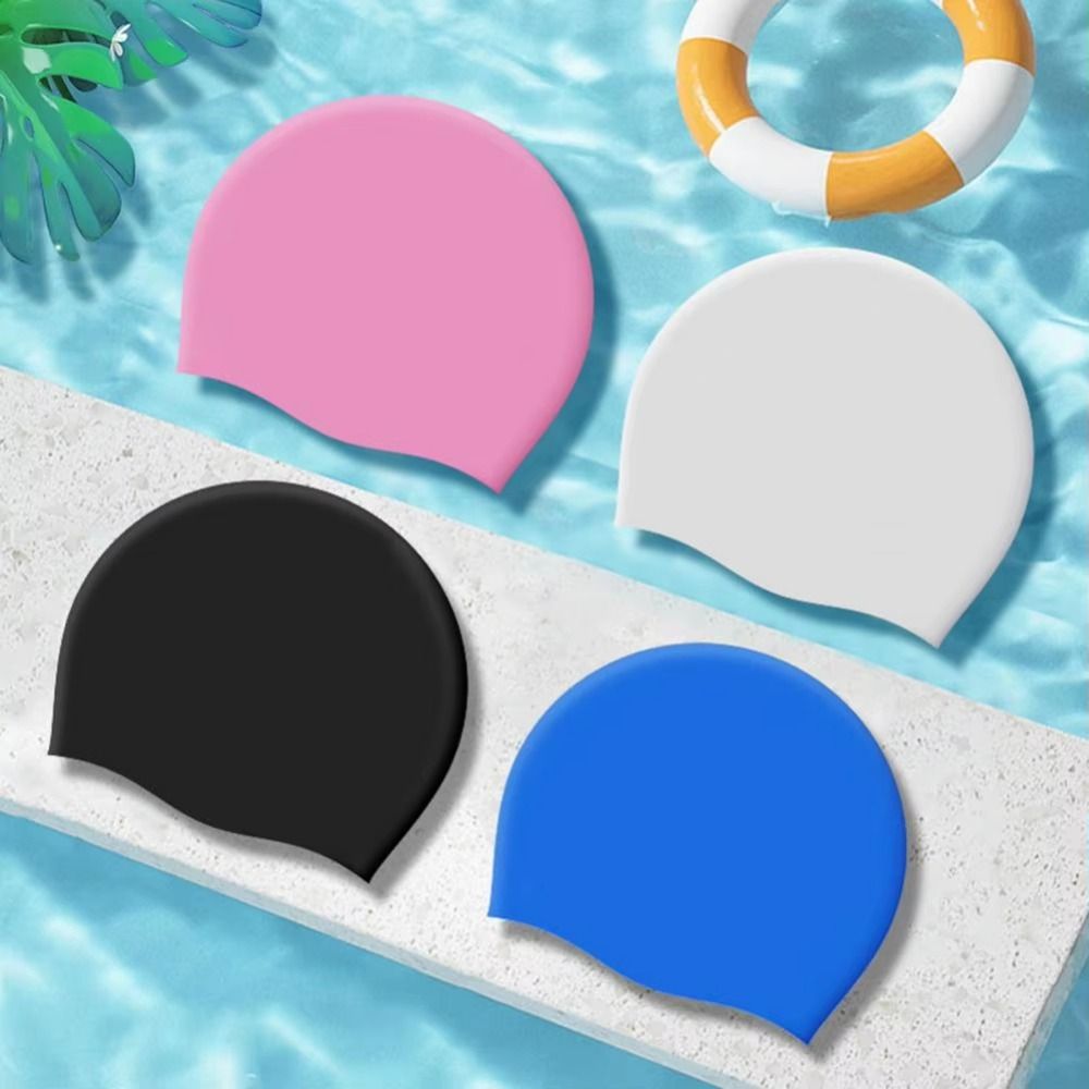 Elastic Silicone Swim Headgear - Aquatic Sports Cap ulasan dan harga
